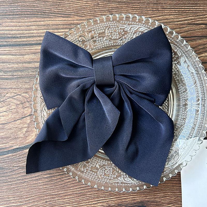 Korean Solid Color Bow Hair Clips Elegant Ribbon Hairpins Barrettes For Women Girls Headwear Baby Ornament Hair Accessories Gift