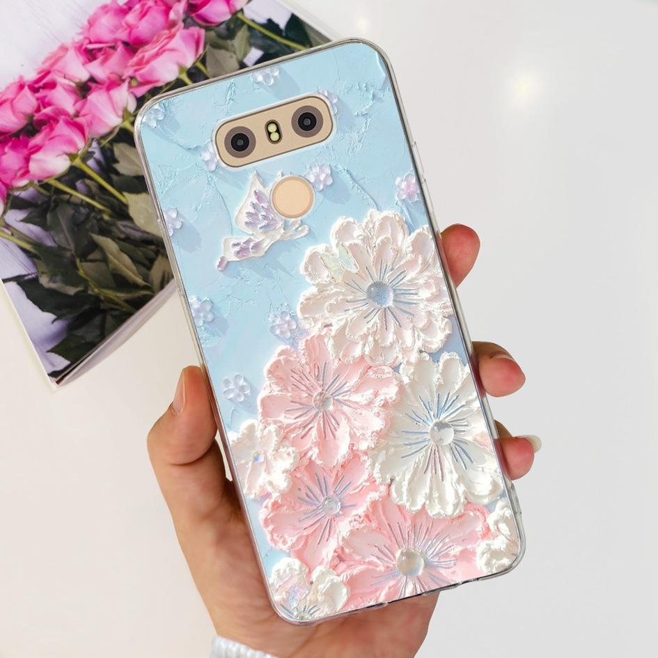 For LG G6 Plus Case LGM-G600K Phone Cases Popular Flower Soft Silicone Clear Protective Shell For LG G6 G 6 LG6 LGG6+ Back Cover