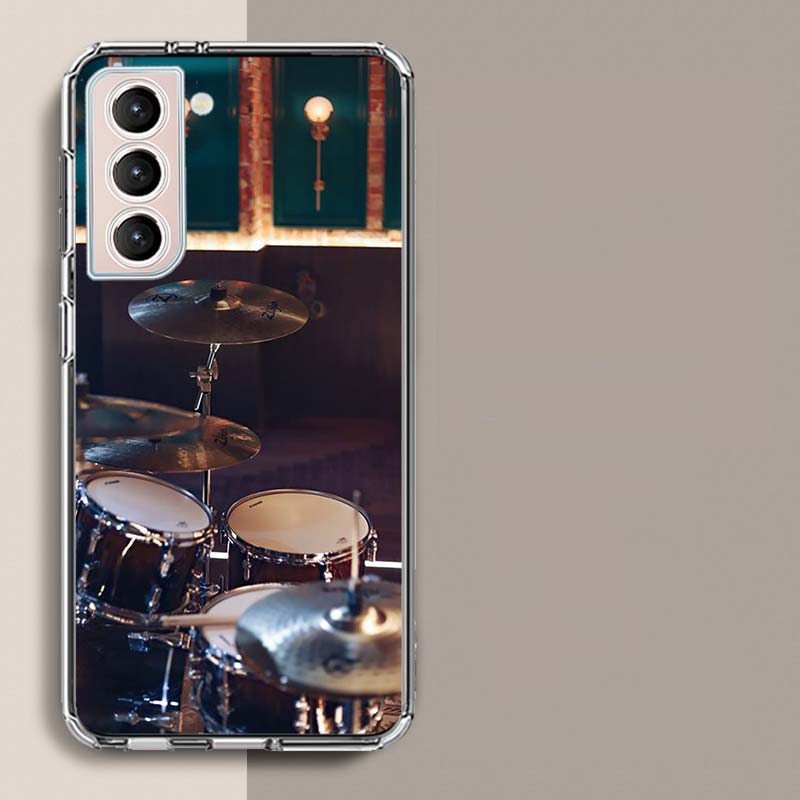 Musical Instrument Drum Rock Phone Case For Samsung Galaxy S25 Edge S24 S23 FE S21 S20 Plus S22 S26 Ultra Cover Clear Cases TPU