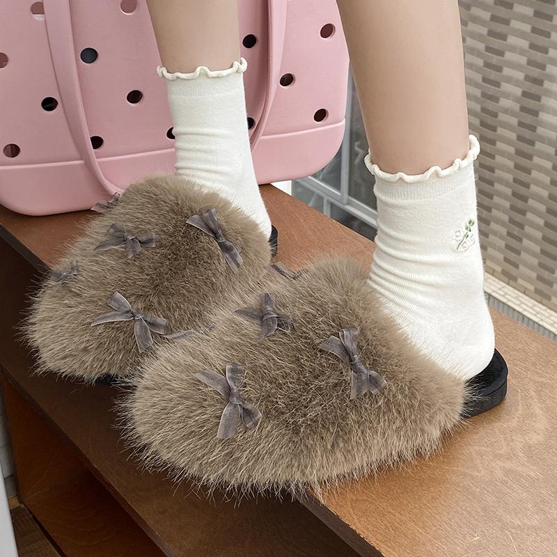 Fashion 2025 New Popular Hairy for Women in Autumn Winter New for Home Use Non Slip Height Increasing  Women's Warm Cotton Slippers