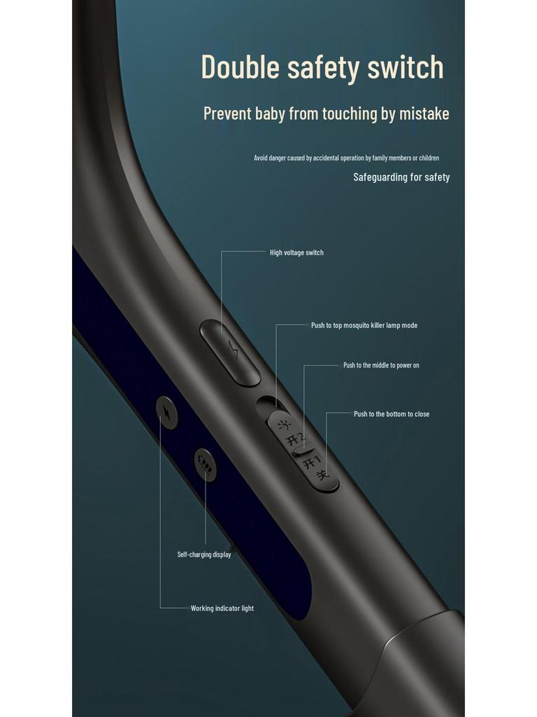 Wall-Mounted Rotating Rechargeable Electric Mosquito Swatter & Killer