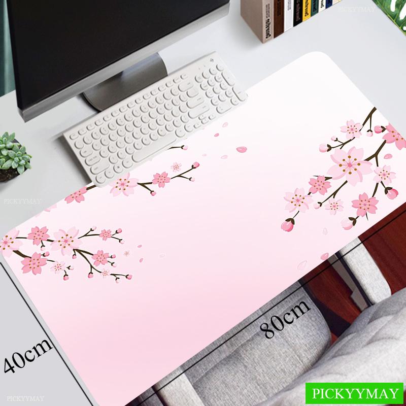 Großes Gaming-Mauspad Rosa Kirschblüten-Mauspad Computer-Mausmatte Gamer-Nähte Schreibtischmatte Für PC-Tastatur-Maus-Teppich