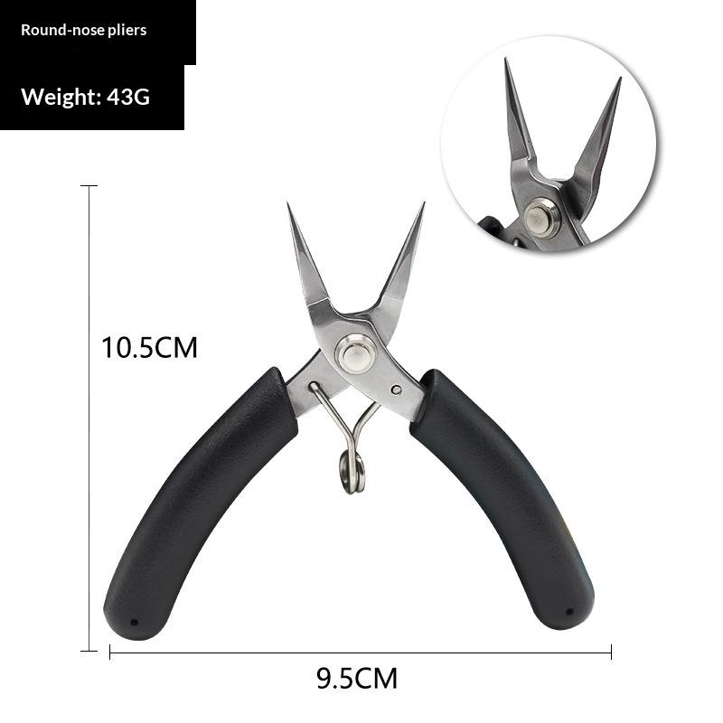 Jewelry Pliers Straight Long Nose Nippers Stainless Steel Toothless Sharp Mini Nose Pliers For Wire Bent Manual Diy Model Pliers