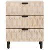 Nightstand with Drawers White 50 x 33 x 62 cm Solid Mango Wood