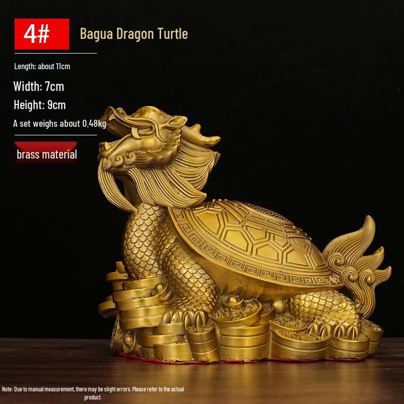 Pure Copper Dragon Turtle Home Decor - Bixi Baxia Wealth Attraction Ornament