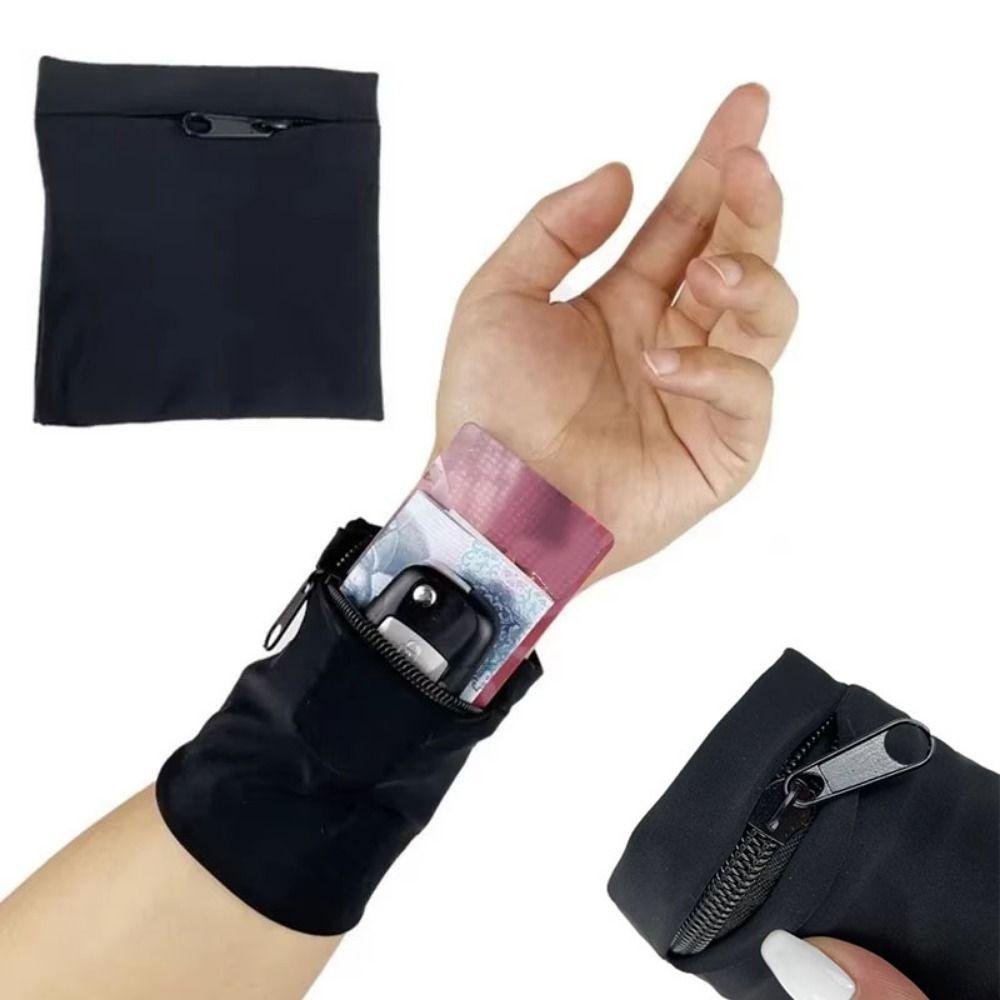Zipper Closure Running Wrist Bag Lightweight Cycling Wrist Bag Wrist Wrap Fitness Arm Bag Running