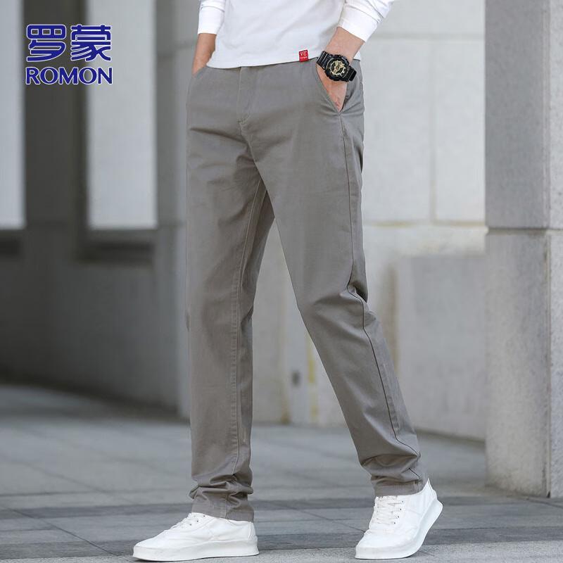 ROMON Men's Loose Straight Business Casual Long Pants