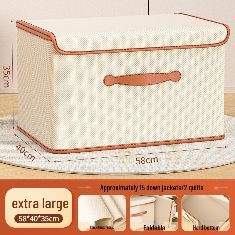 Cutie de Depozitare Pliabilă pentru Garderobă de Mare Capacitate cu Capac pentru Haine și Articole de Îmbrăcăminte pentru Dormitor