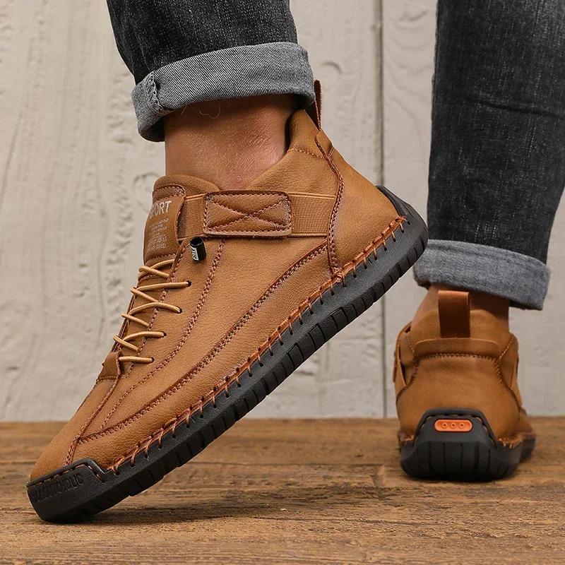 

Men s Leather Sports Shoes Breathable Vulcanized Shoes Travel Slippers Flat Shoes Women s Outdoor Activities Hiking and Walking 36