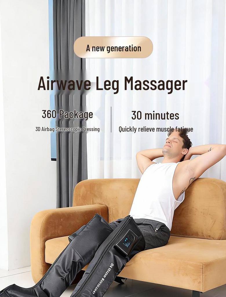 5-Airbag Full Wrap Leg Massager with Simulated Air Wave Massage