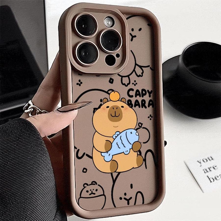 Cute Capybara Phone Case for Realme C35 C30 C55 C67 11 12 C11 C12 C15 C20 C21 C31 GT3 8 7i 8i Narzo50 Capa Cover