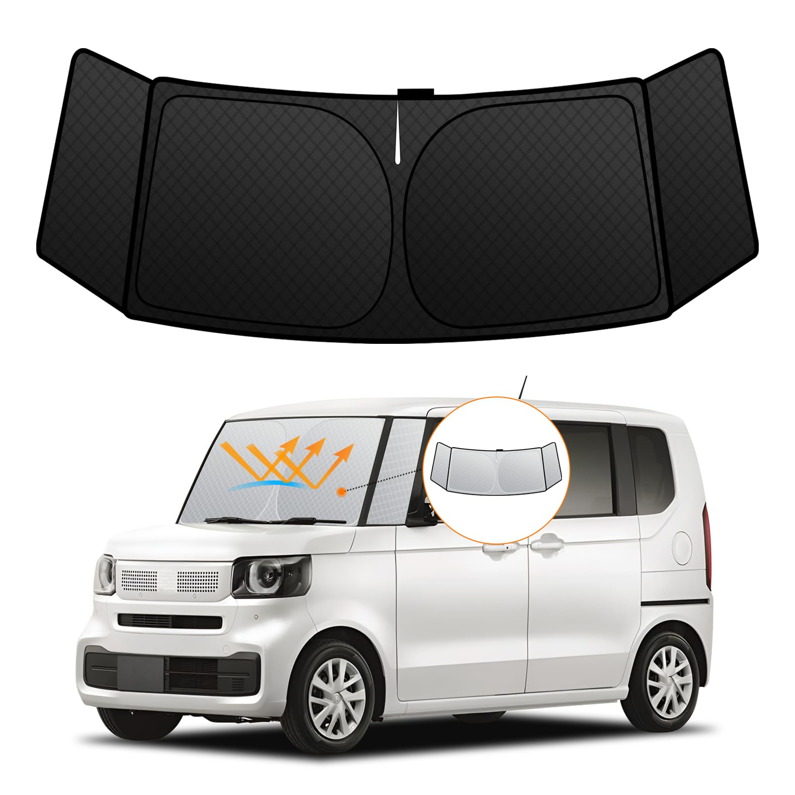

Honda Series Generation Custom Windshield UV No Suction Cups Light Summer UV Easy Installation and Interior Includes Storage Bag [Enhanced Edition]