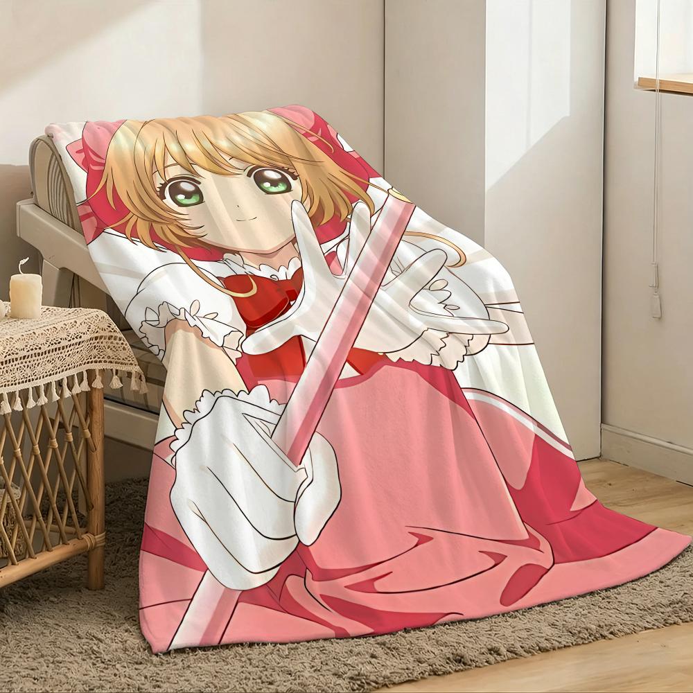Cardcaptor Sakura Throw Lightweight 240g Flannel Blanket Soft Skin-friendly for Summer Cooling