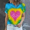 2023 Grenzüberschreitendes Sommer Herren Rundhals Kurzarm T-Shirt Liebe Damen 3D T-Shirt Digitaldruck Kurzarm Top