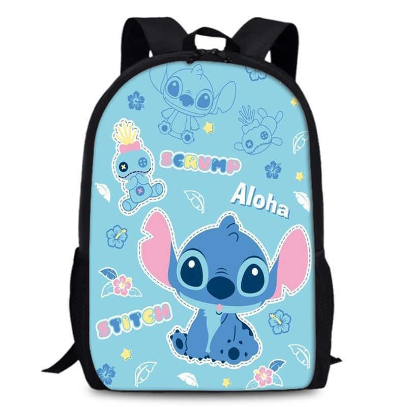 Süßer Stitch Cartoon Rucksack für Kinder mit großem Fassungsvermögen und Oxford-Gewebe