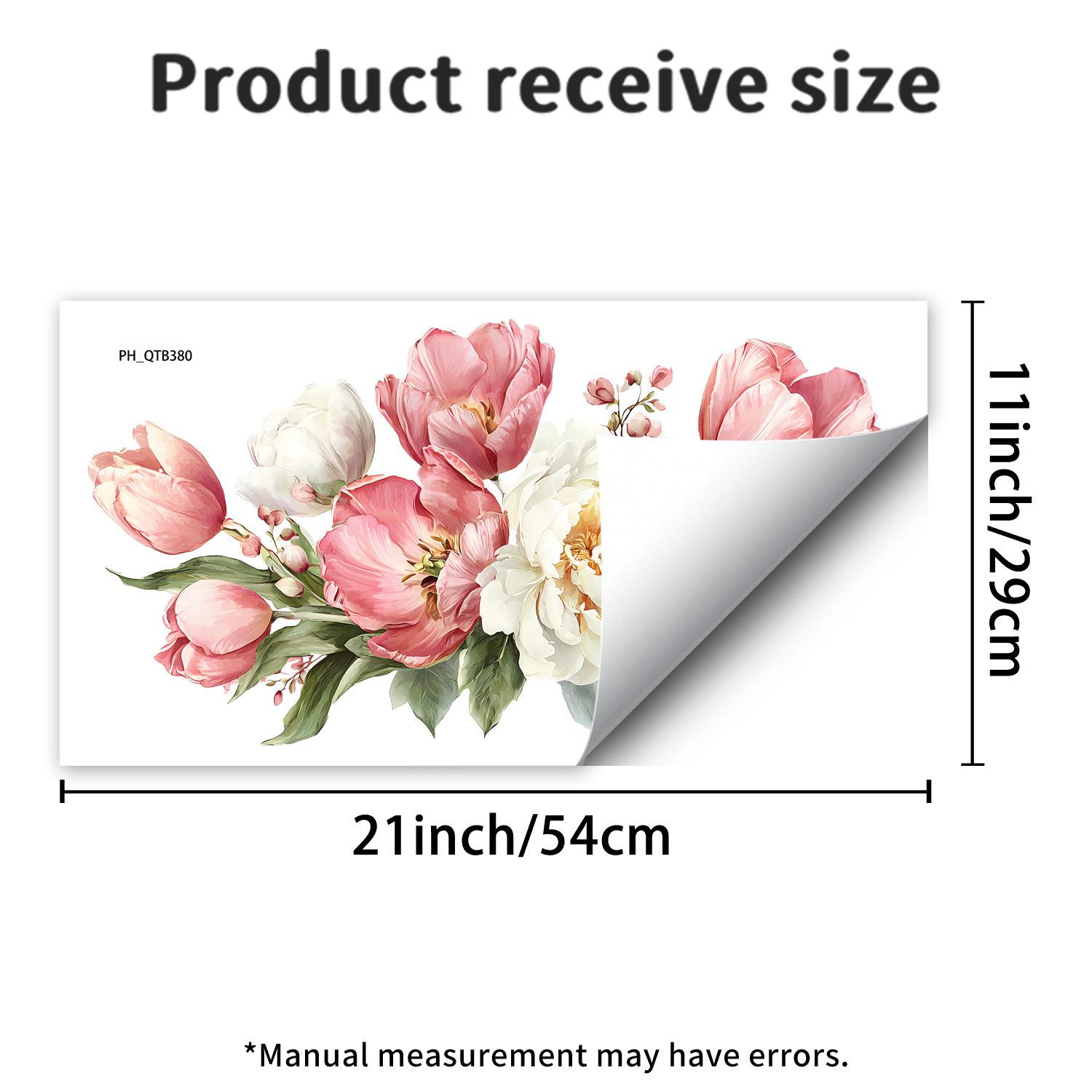 

Самоклеящиеся обои Пион Цветок Виниловые наклейки на стену для гостиной спальни столовой ванной комнаты домашний декор 29x54cm разноцветный