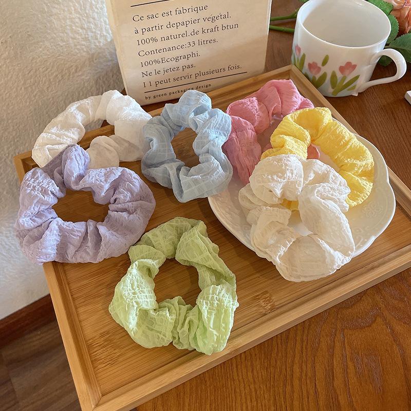4-7pcs/set Candy Color Hair Scrunchies for Women Girls Cute Elastic Hair Ties Bands Headband Rubber Bands Hair Accessories