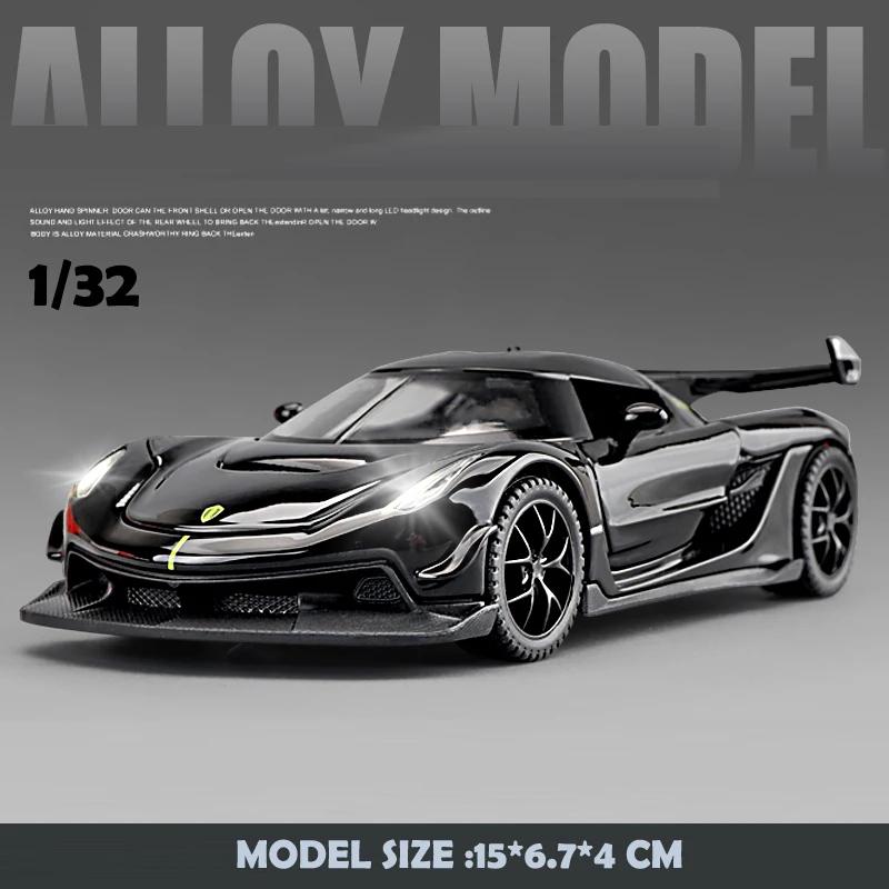 Simulation 1.32 Scale Jesko Super car Model With Sound light Children Boy Diecast Metal Toy Vehicle Birthday Gift