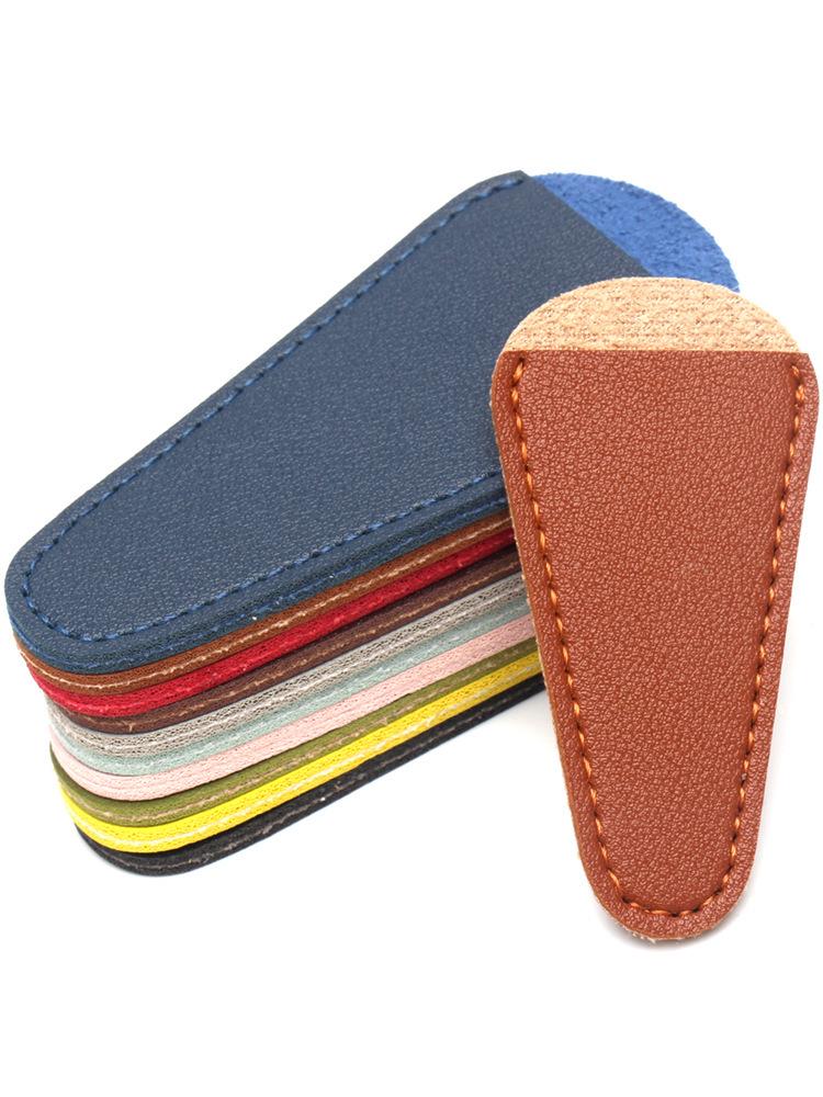 Kompaktes Augenbrauen-Trimscheren-Set mit schützender Ledertasche