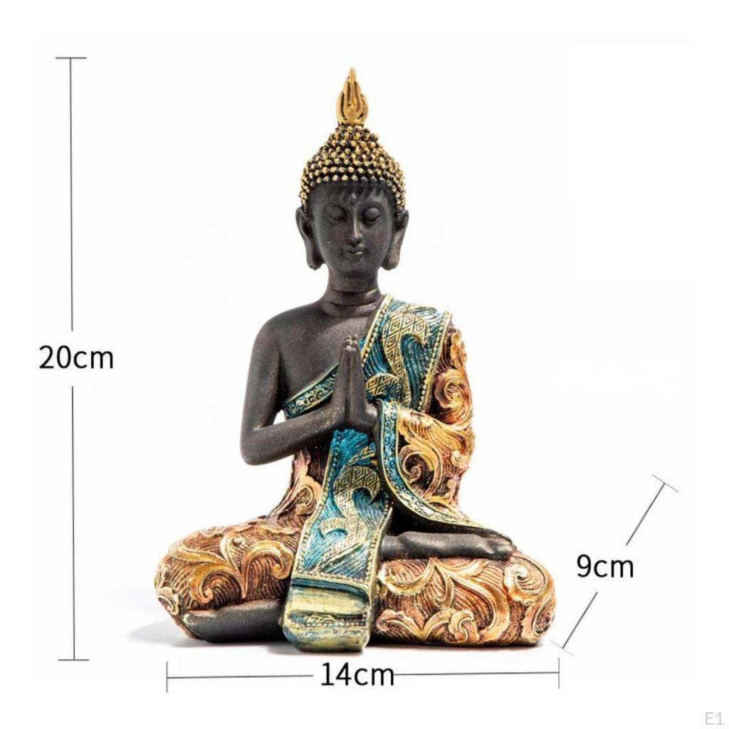Figurina di Buddha Meditante Resina Ornamento per la Meditazione Aspetto Artigianale Decorazione Buddista