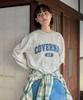COVERNAT Slub Arch Logo Long Sleeve Heather Grey