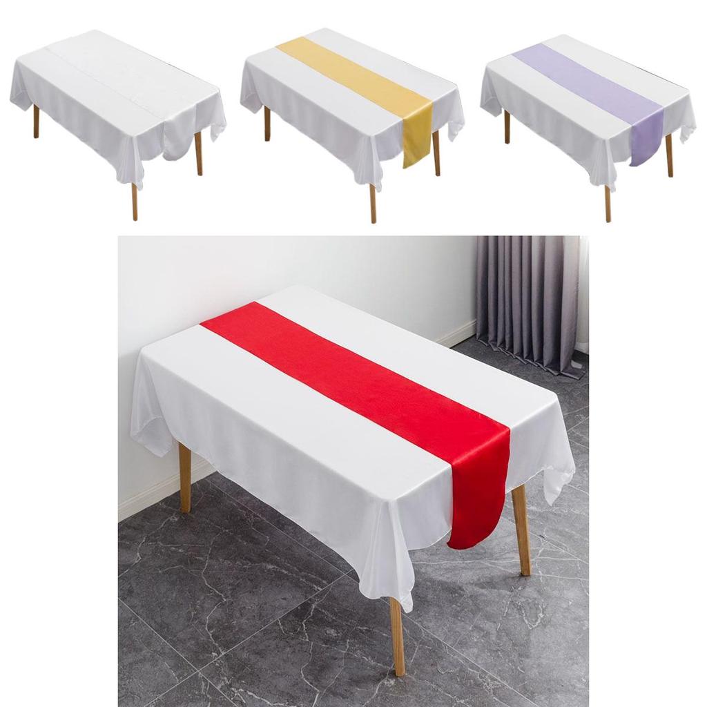 Exquisite Red Satin Table Runner For Stylish Wedding And Engagement Celebrations