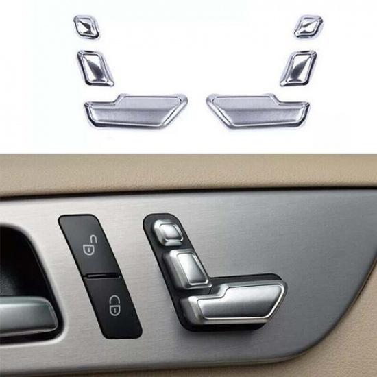 Button Switch Trim Car Seat Adjust Handle For Benz C-Class 2011-14 Matte Silver