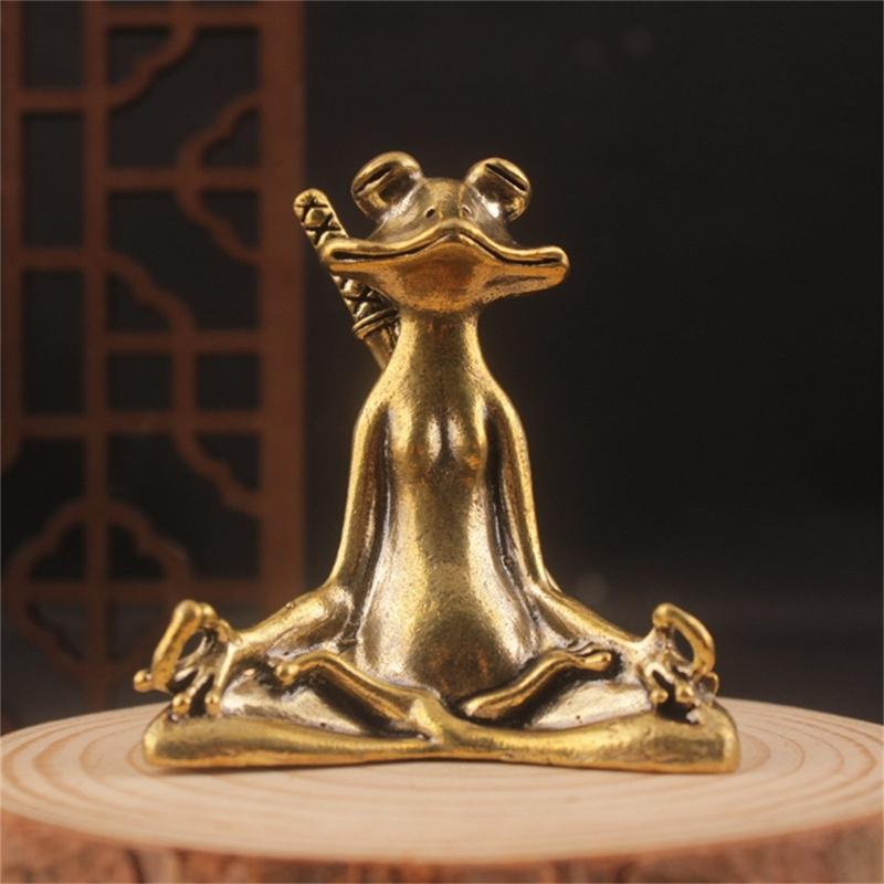 Meditating Yogas Frogs Statue Figurine Home Decorative Accent Decors Ornament for Living Room Bedroom Desktop Decors