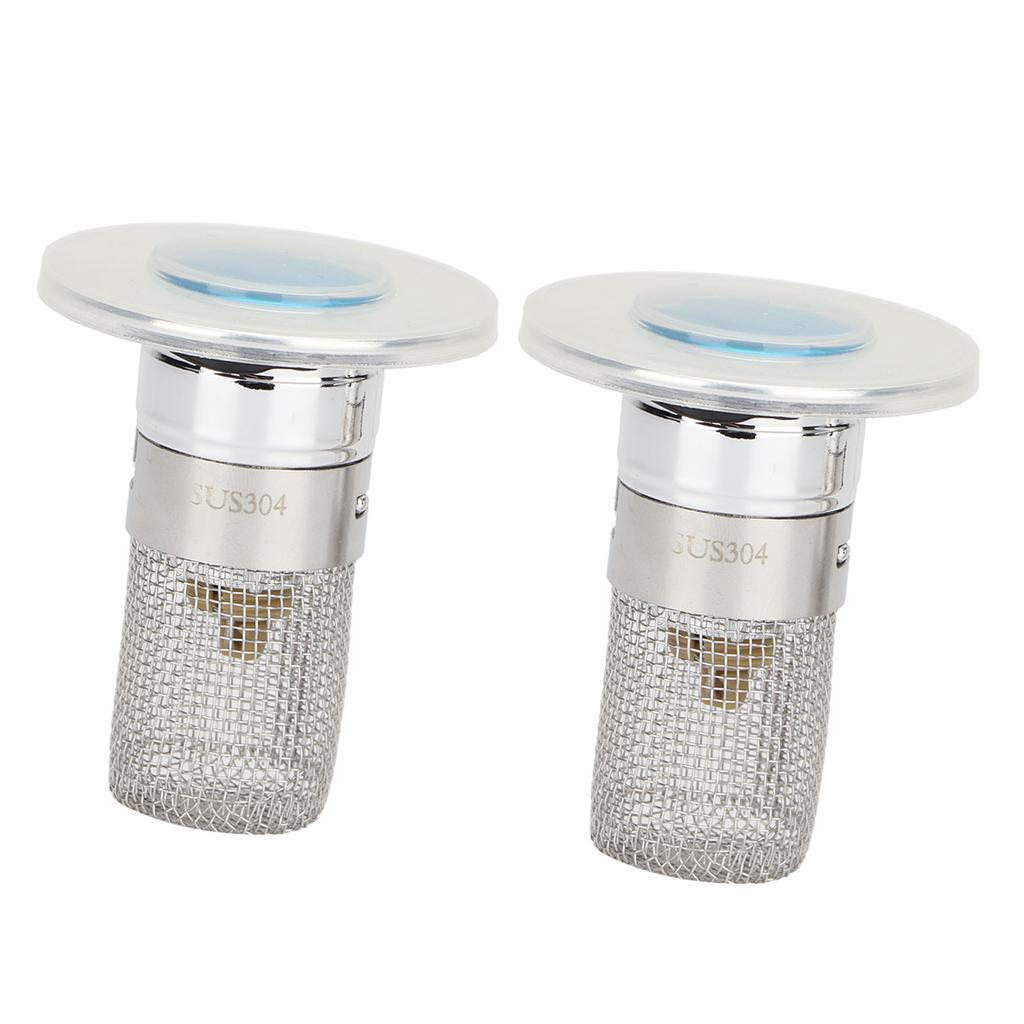 2PCS Sink Drain Filter Stainless Steel Anti Smell Anti Clog Pop Up Drain Stopper Hair Catcher for Bathroom Kitchen Wash