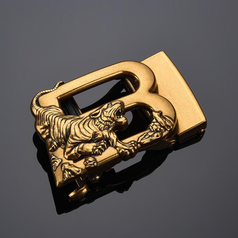 Men's Retro Leather Belt with Chinese Dragon Alloy Automatic Buckle