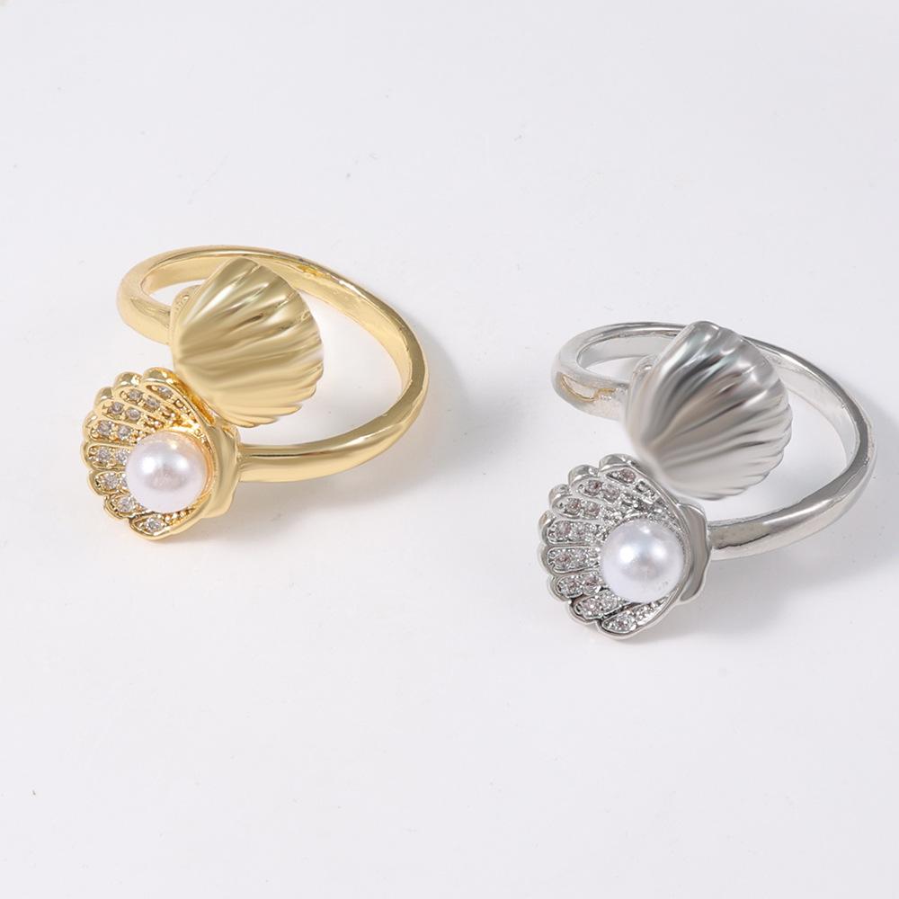 Deep Sea Romance: French Shell Pearl Adjustable Ring