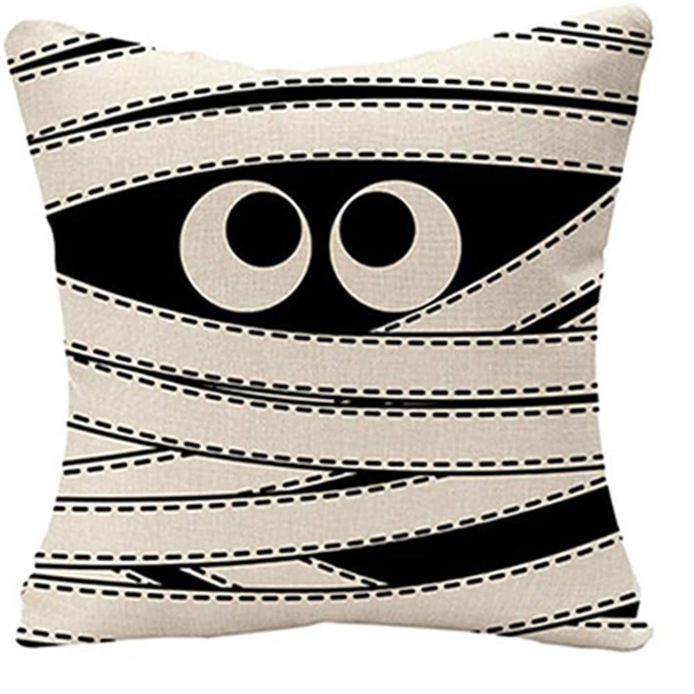 Spooky Halloween Pillows: Mummy, Skull, Trick or Treat, and Cat Eyes Designs! Sofa cushion cover, holiday party decoration, gift