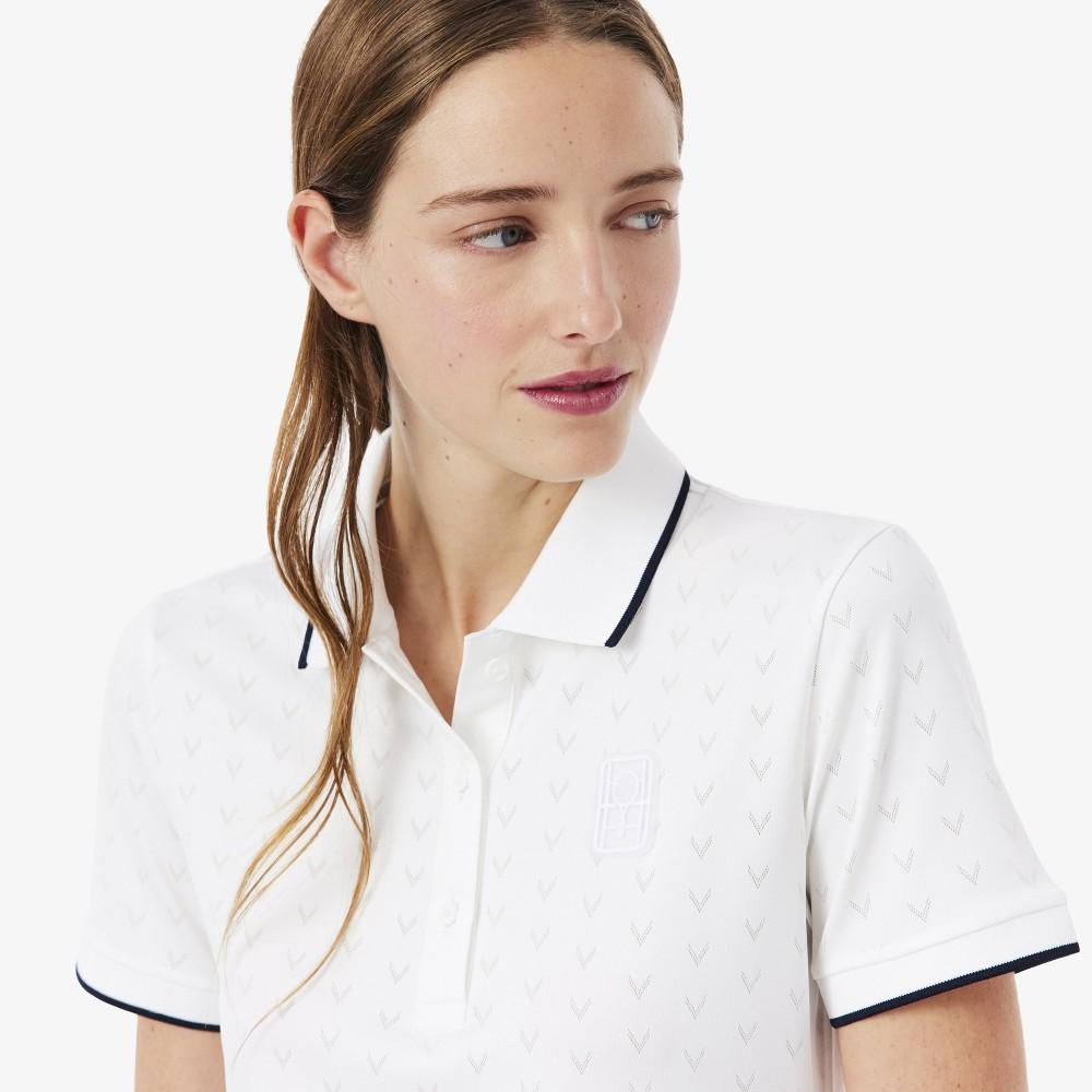 [Lacoste] Women's Tennis Heritage V-Cut Polo Shirt PF0232-56G001