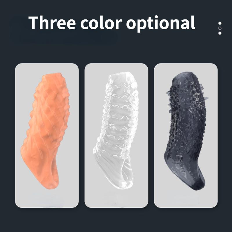4 Types Penis Enlargement Sleeve Lengthened Thickened Penis Extender Lock Sperm Cock Ring Delay Ejaculation Sex Toys for Men