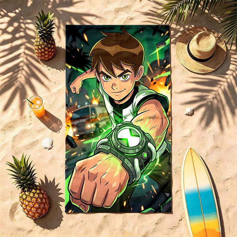 Ben 10 (1) Theme Beach Towel Sand Resistant Soft And Comfortable Suitable For The Pool Camping Yoga And Diving A Travel