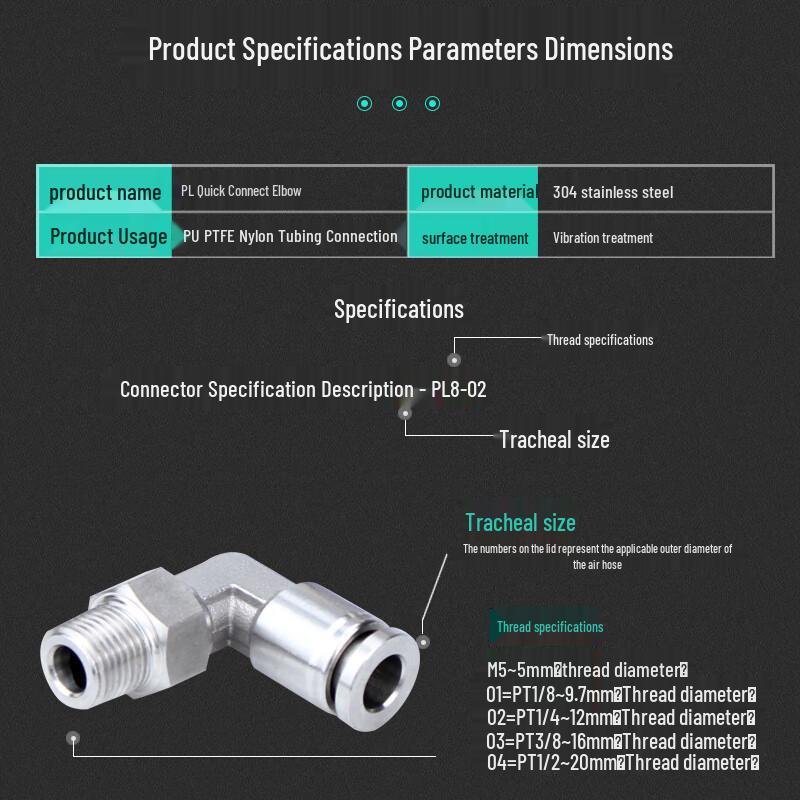 304 SS Rotating Elbow Air Hose Quick Connector