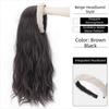 Clip in Wide Knit Headband Wig Hair Hoop Long Wavy Curly  Hair Half Headband Wig  Daily Wear