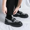 Herren British Dicke Sohle Leder Slip-On Loafer - Trendige Farbblock-Freizeitschuhe für Frühling & Herbst