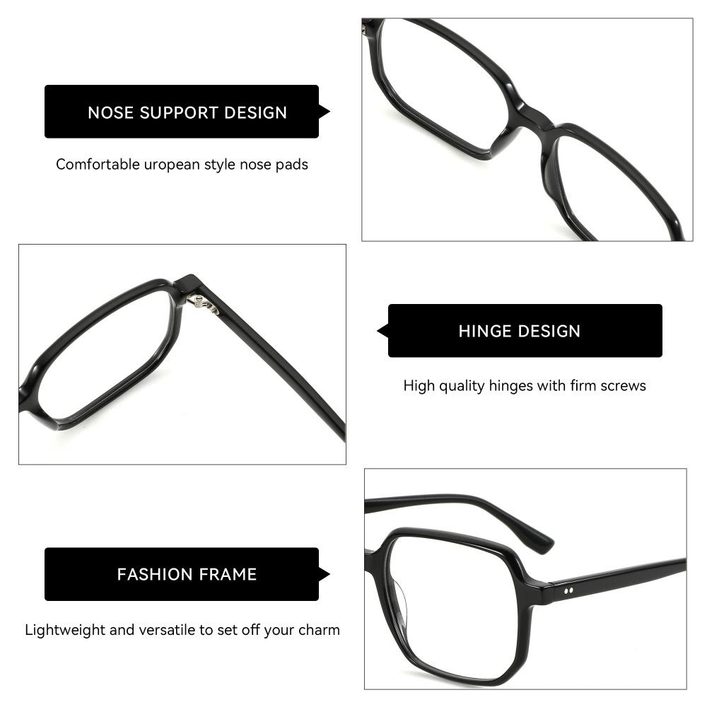 ZENOTTIC (L Size) Fashion Square Prescription Glasses Woman Optical Eyeglasses for Handmade Acetate Anti Blue Light Photochromic