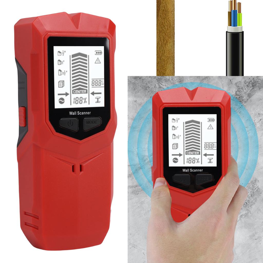 Stud Finder Wall Scanner LCD Display 7 in 1 Wall Wood Metal Stud Detector with 3 Depth Settings for Joists Pipes Electric Wires
