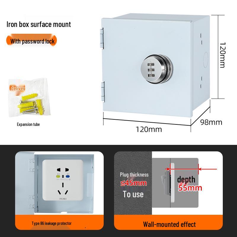 Weatherproof Surface-Mount Outdoor Electric Scooter Charging Socket with Lock, 86 Type 10A.
