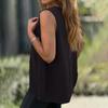 Women's Color Sleeveless V-neck Button Casual Versatile Top