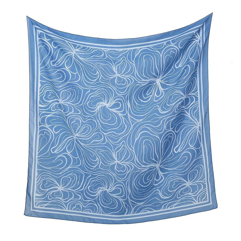 Nuovo foulard quadrato 110 con stampa floreale per donna, hijab musulamani, scialle, fazzoletto, foulard, fascia per capelli, bandana, fasce per capelli