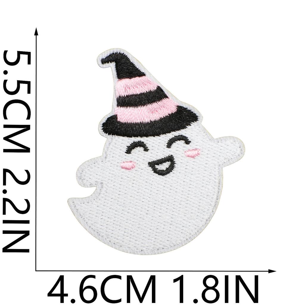 Ghost Embroidery Cloth Sticker Halloween Piao Ghost Patch Sticker Festive Atmosphere Dress Up Embroidery Label Pumpkin Spider Web