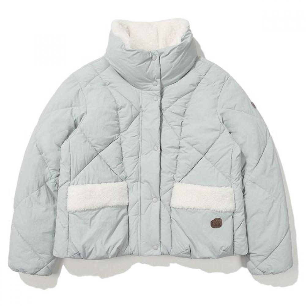 Пуховик с бриллиантовой стежкой Teddy Темно-мятный 085