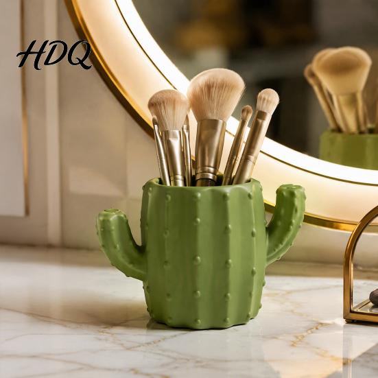 Creative Stationery Holder 3D Printed Cactus Pen Holder Cute Desk Organizer for Pencils Desktop Office Makeup Brushes Multifunctional Storage