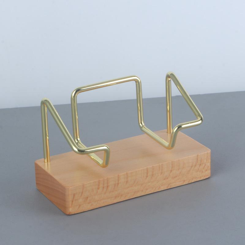 Beech Wood Business Card Holder Stand for Office or Hotel Front Desk