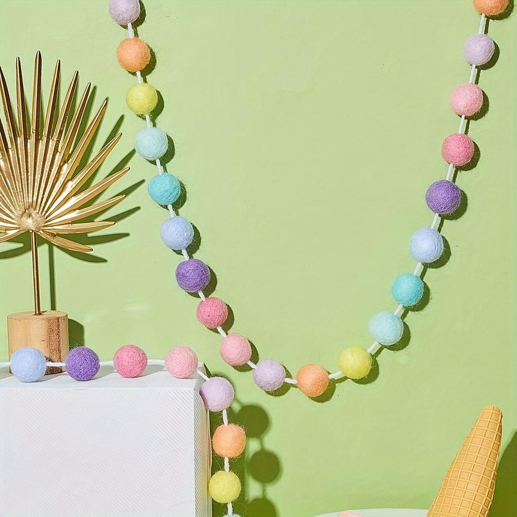 2.5m Colorful Pompom Pendant Garland Nordic Series Felt Ball String Hanging DIY Handmade Nursery Children Room Home Decor