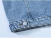 Retro Blue Denim Women's Plus Size Jacket - Trendy BF Style Top