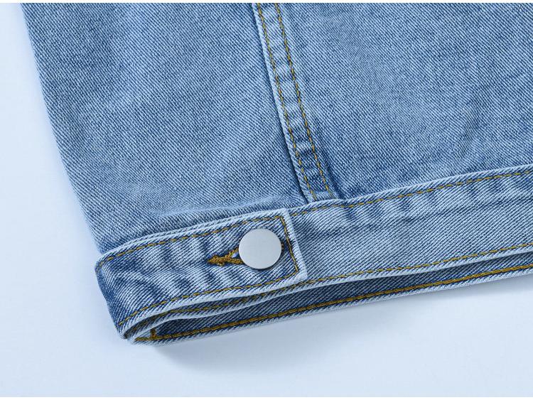 Retro Blue Denim Women's Plus Size Jacket - Trendy BF Style Top